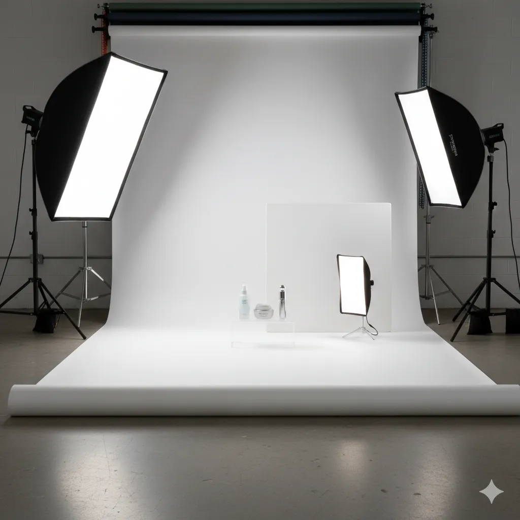 Commercial photography product setup